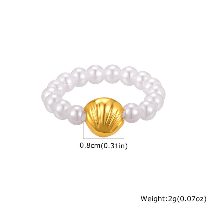 Wholesale Stainless Steel Marine Pearl Ring