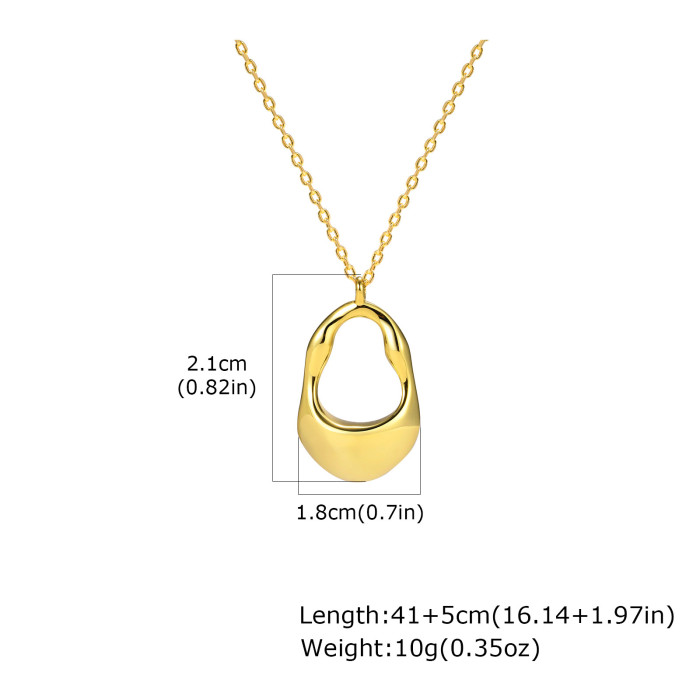 Wholesale Irregular Copper Pendant Steel Necklace