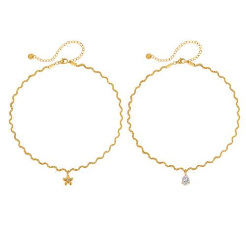 Wholesale Stainless Steel Wavy Twist Chain Necklace