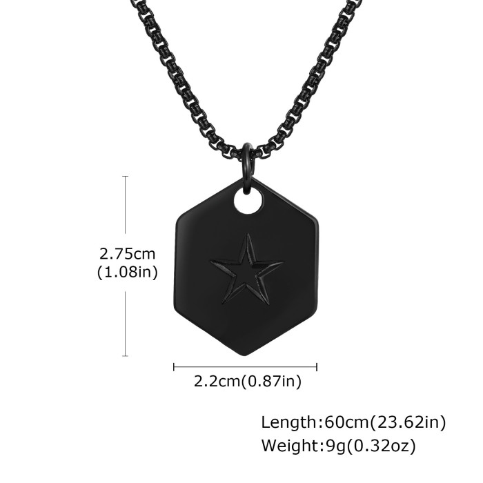 Wholesale Stainless Steel Pentagram Dog Tag