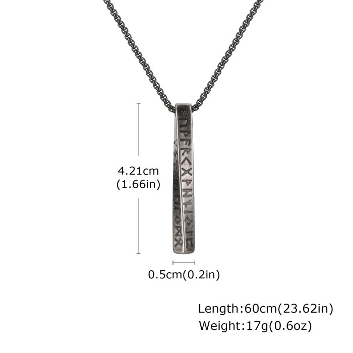 Wholesale Stainless Steel Viking Rune Mobius Bar Pendant