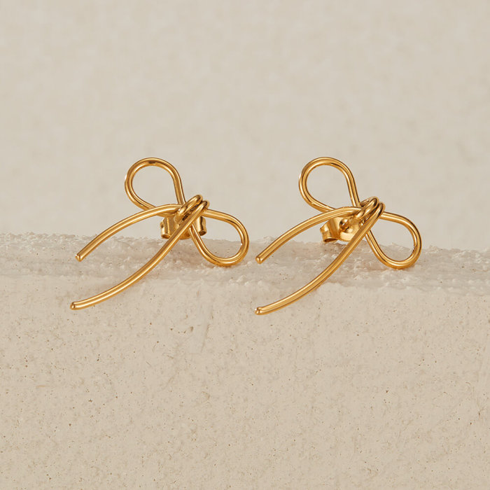 Wholesale Stainless Steel Ribbon Earrings