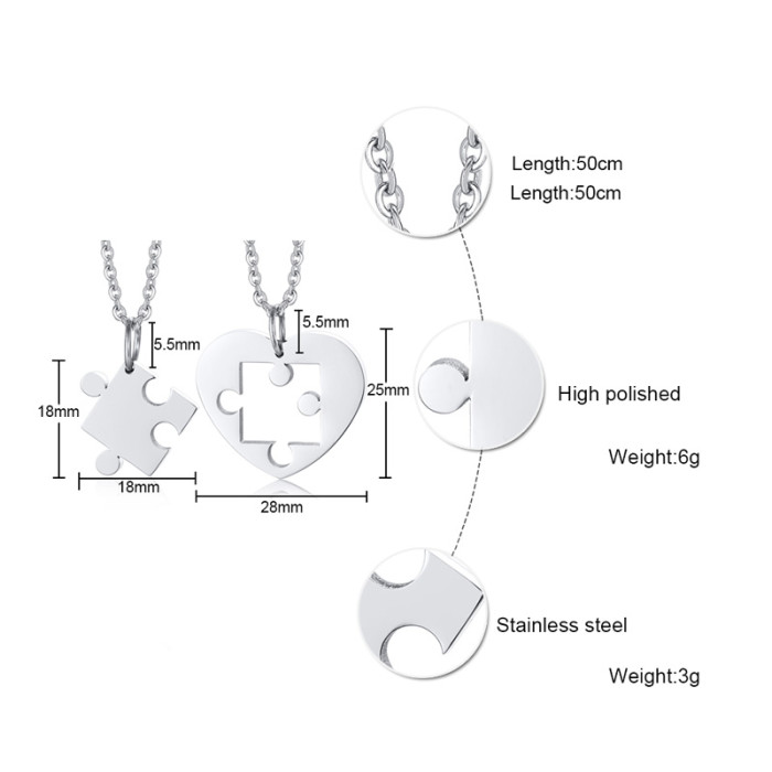 Wholesale Stainless Steel Matching Pendants for Couples