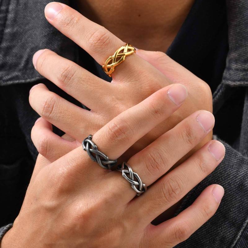 Wholesale Stainless Steel Braided Band Ring