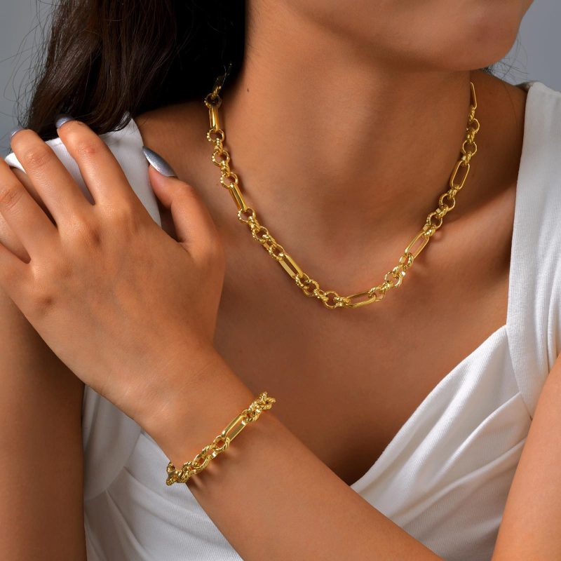 Wholesale Stainless Steel Bracelet Necklace Set