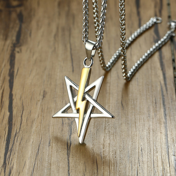 Wholesale Stainless Steel Star Pendant Necklace Silver