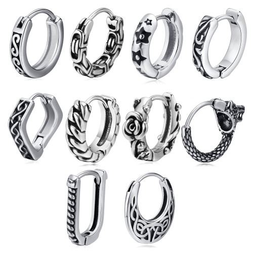 Wholesale Stainless Steel Mens Huggie Earring