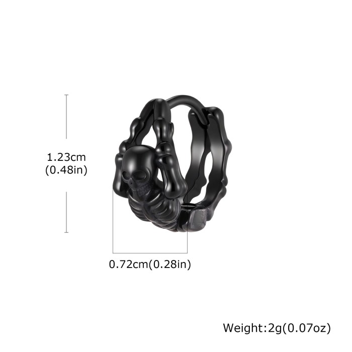 Wholesale Stainless Steel Skeleton Hoop Earrings