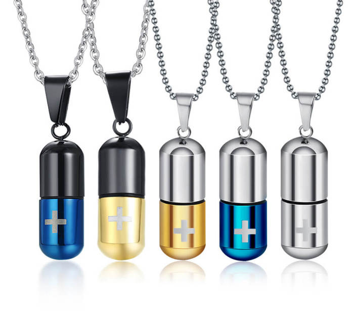 Wholesale Stainless Pill Capsule Cremation Pendant