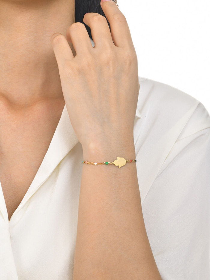 Wholesale Stainless Steel Colorful Drip Oil Bracelet