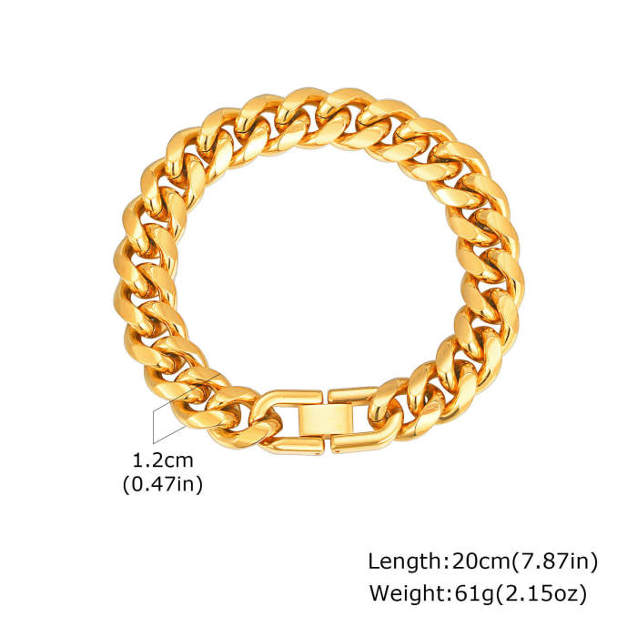 Wholesale Stainless Steel Cuban Chain Chunky Bracelet