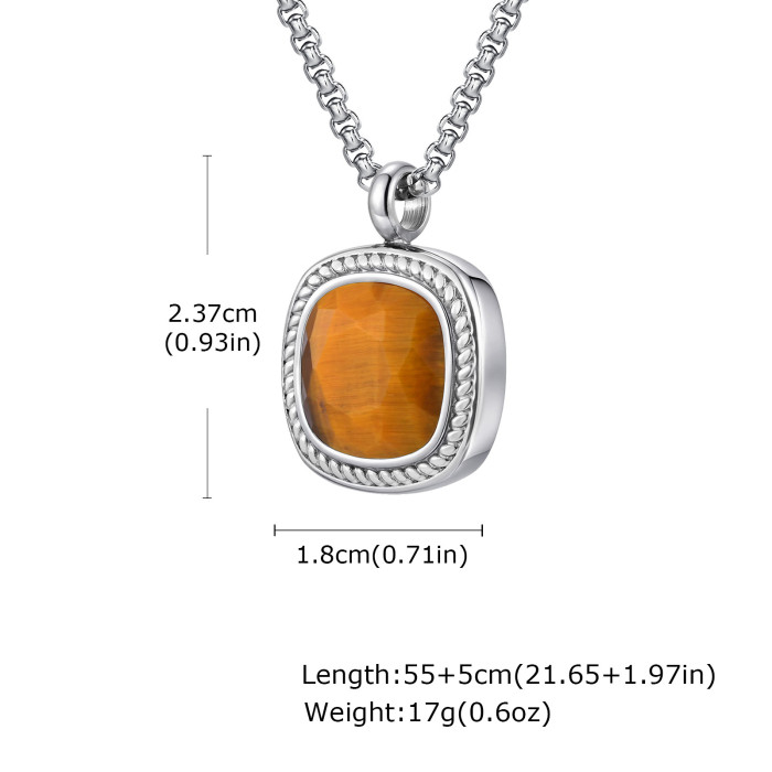 Wholesale Stainless Steel Men's Stone Pendant