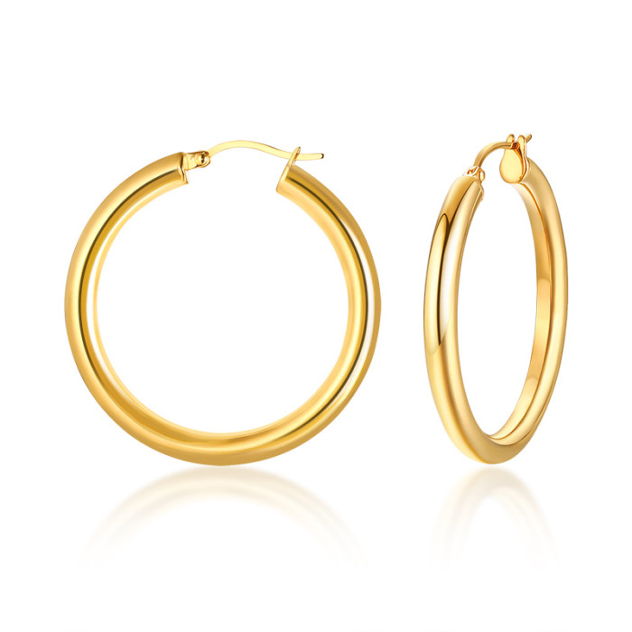 Wholesale Stainless Steel Simple Hoop Earrings for Ladies