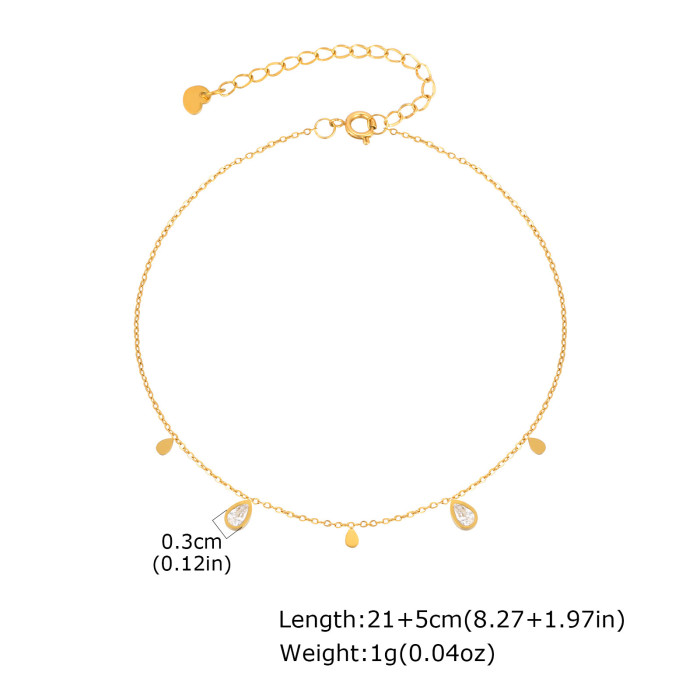 Wholesale Stainless Steel Women Water Drop Charm Bracelet
