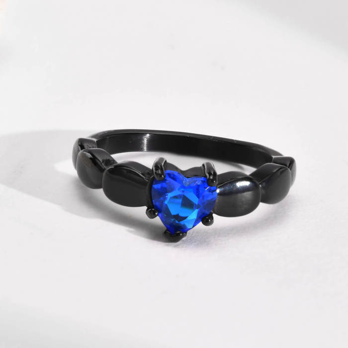 Wholesale Stainless Steel Bling Black Couple Rings