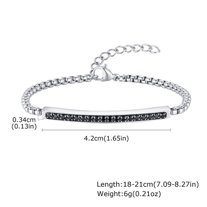 Wholesale Stainless Steel Couple Zirconia Bracelet