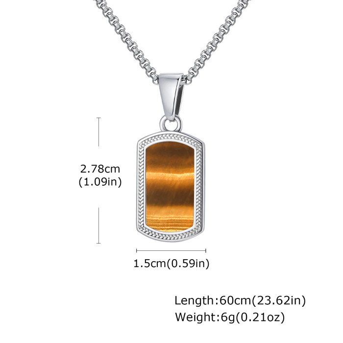 Wholesale Stainless Steel Tiger Eye Stone Pendant