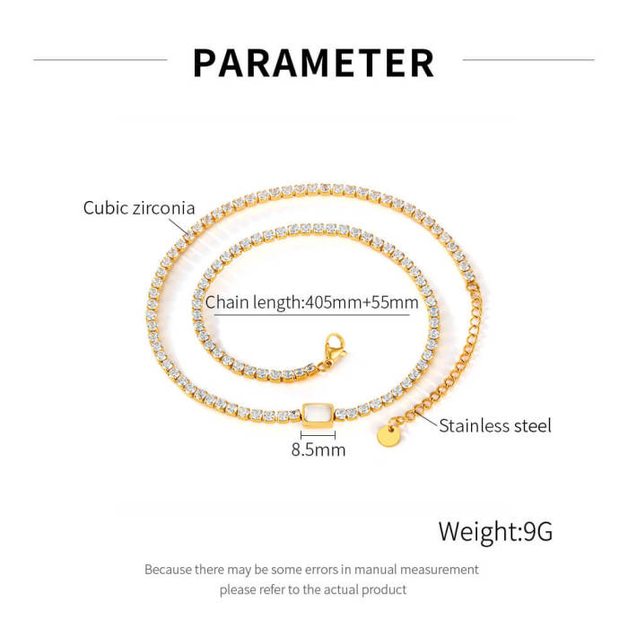 Wholesale Stainless Steel CZ Chain Necklace