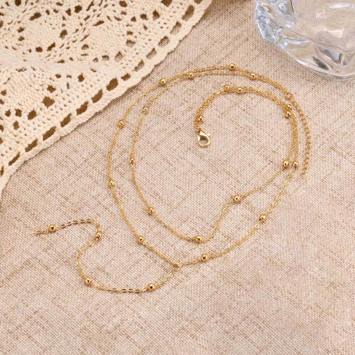 Wholesale Stainless Steel Double Layers Y Necklace