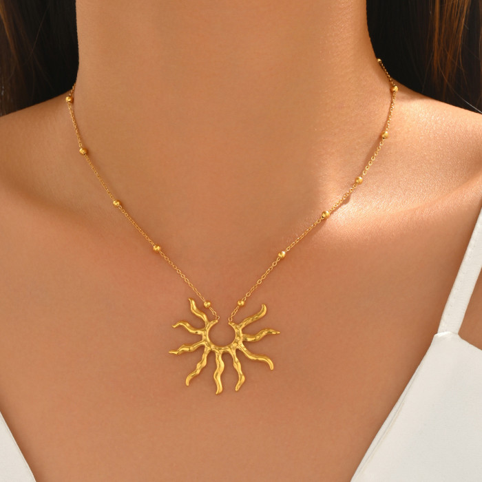 Wholesale Stainless Steel Sunburst Necklace