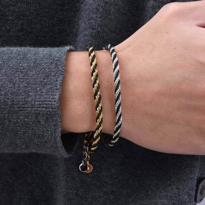 Wholesale Stainless Steel Braided Rope Twist Bracelet