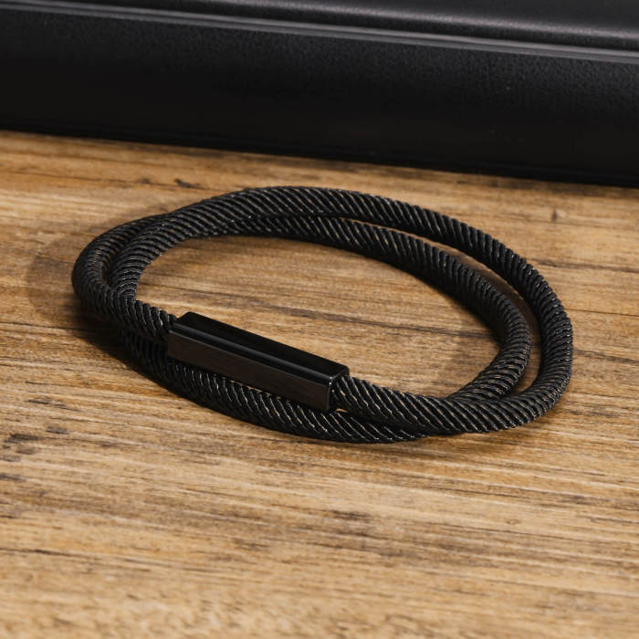 Wholesale Stainless Steel Milanese Rope Double Layer Bracelet