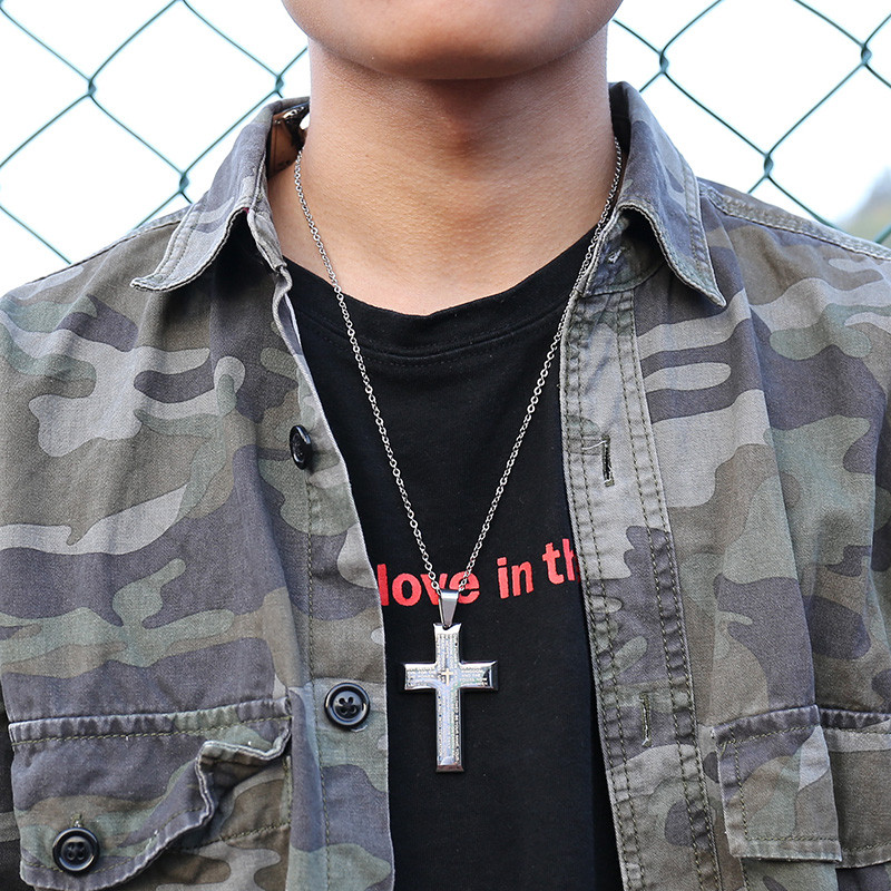Wholesale Stainless Steel Cross Pendant With The Lord's Prayer