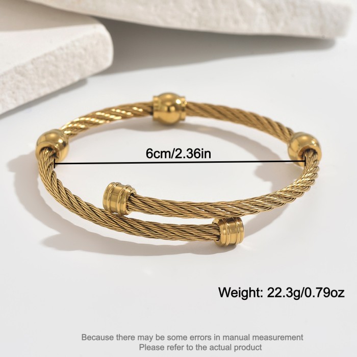 Wholesale Men's & Women's Twisted Cable Wire Cuff Bracelet