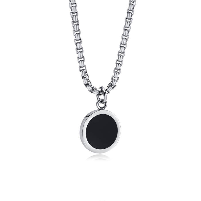 Wholesale Stainless Steel Simple Coin Pendant with Enamel