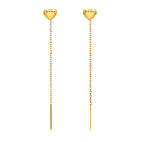 Wholesale Stainless Steel Heart-shaped Tassel Earrings