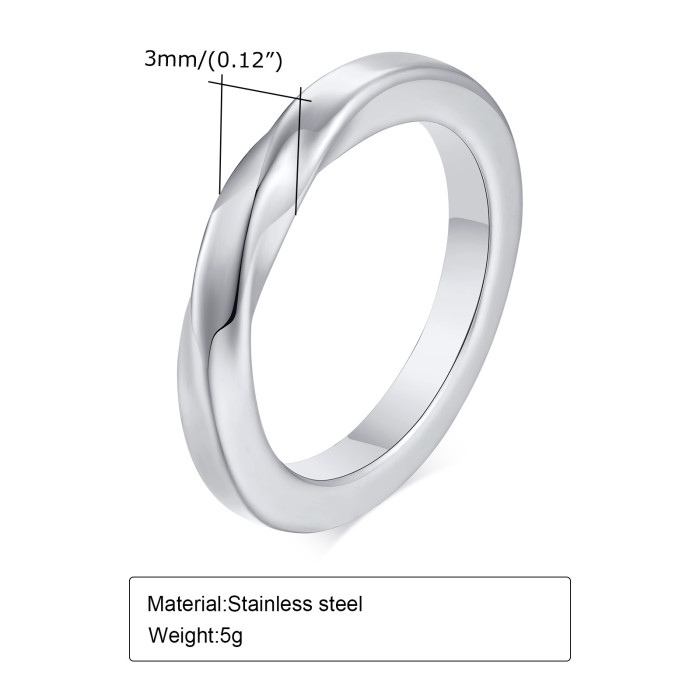 Wholesale Stainless Steel 3mm Möbius Ring