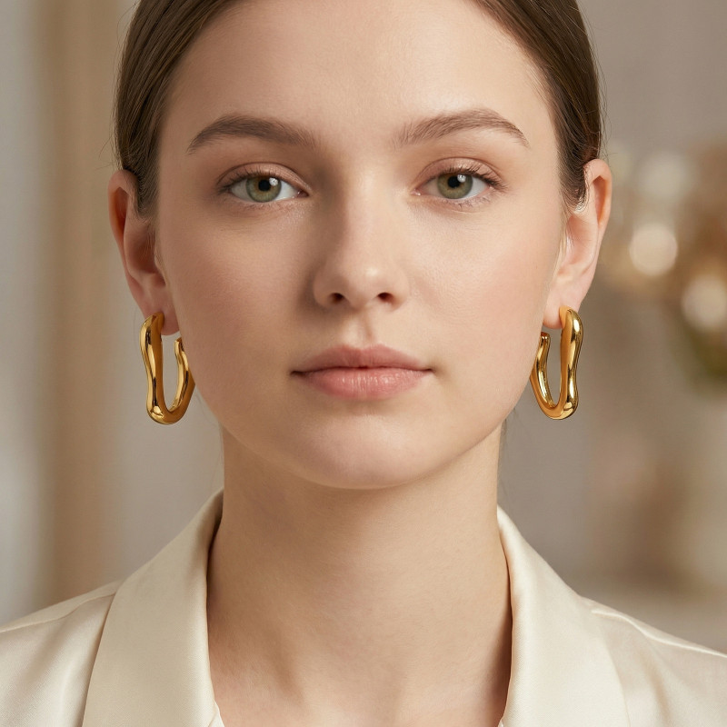 Wholesale Stainless Steel Chunky Hoop Earrings