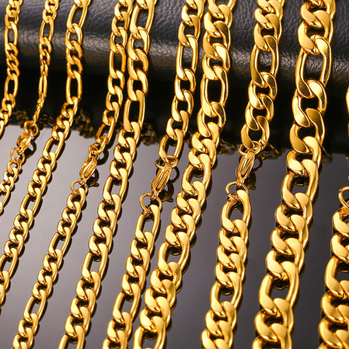 Wholesale Stainless Steel NK 3:1 Figaro Chain Necklace