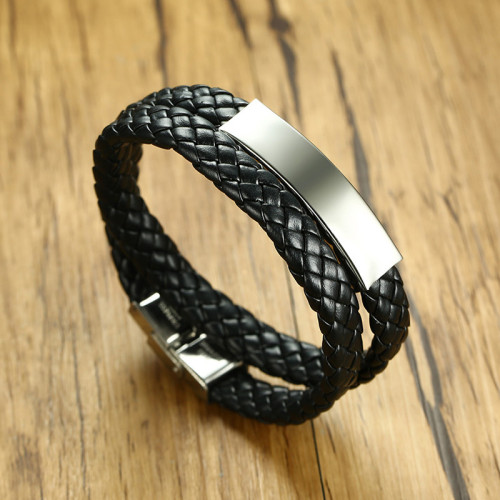 Wholesale Double Strand Leather Bracelet