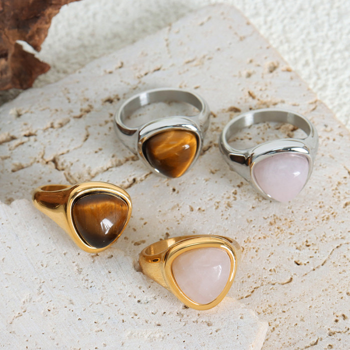 Wholesale Stainless Steel Natural Stone Signet Ring