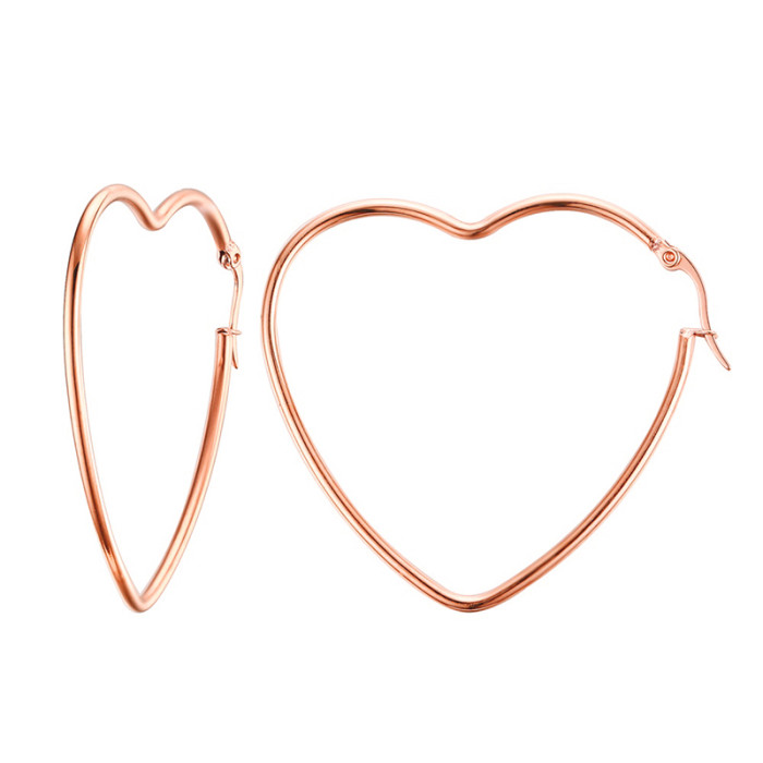 Wholesale Stainless Steel Hoop and Heart Earrings
