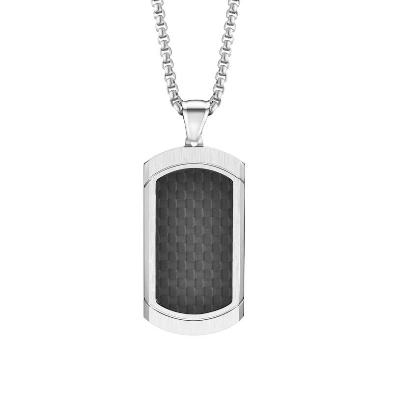Wholesale Stainless Steel Carbon Fiber Dog Tag Pendant