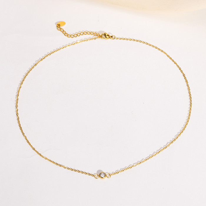 Wholesale Stainless Steel Dazzling CZ Necklace