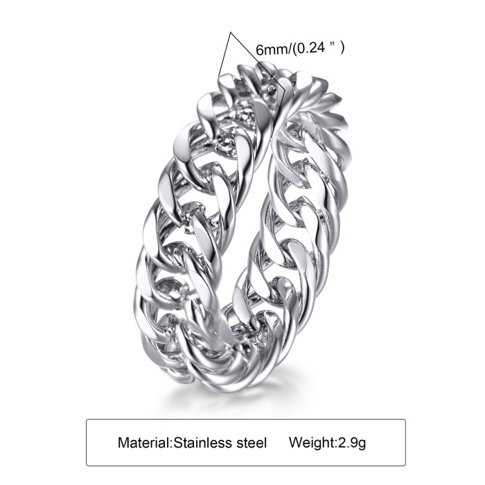 Wholesale Stainless Steel Cuban Chain Ring
