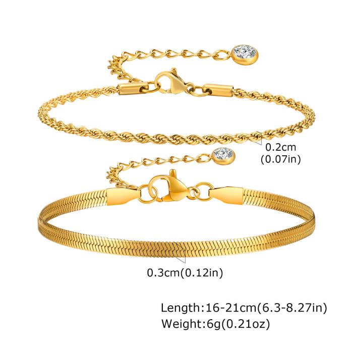 Wholesale Stainless Steel Ins Double Layer Bracelet