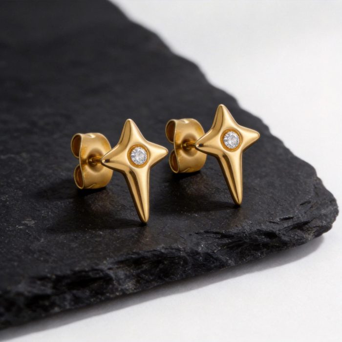 Wholesale Stainless Steel North Star Stud Earrings