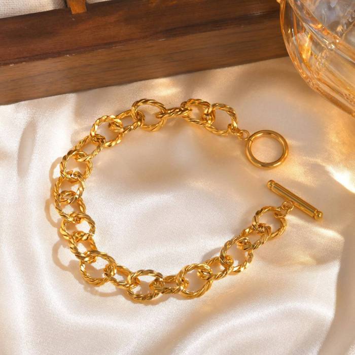 Wholesale Stainless Steel Twisted Chain Bracelet