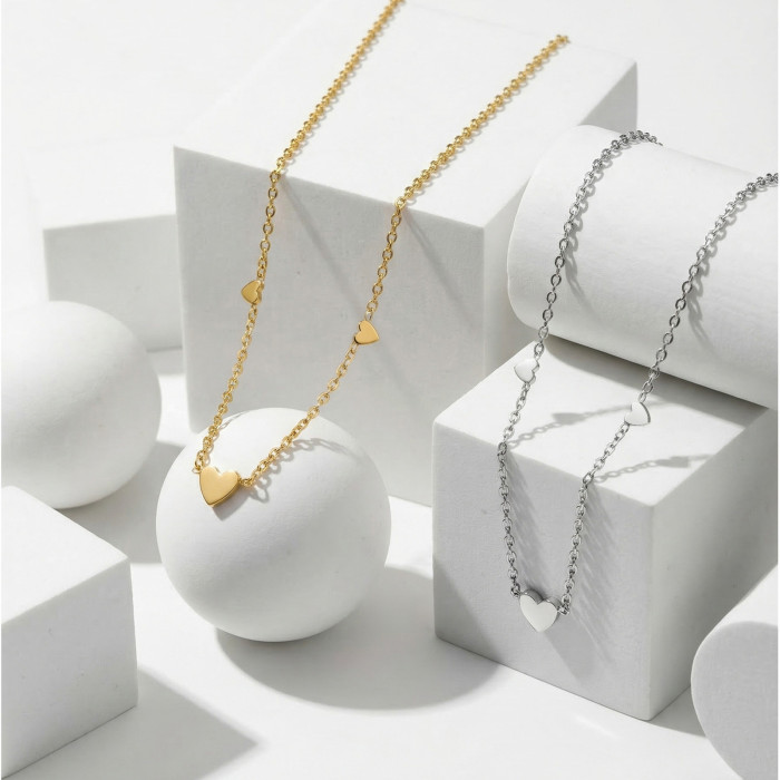 Wholesale Stainless Steel Minimalist Heart Necklace