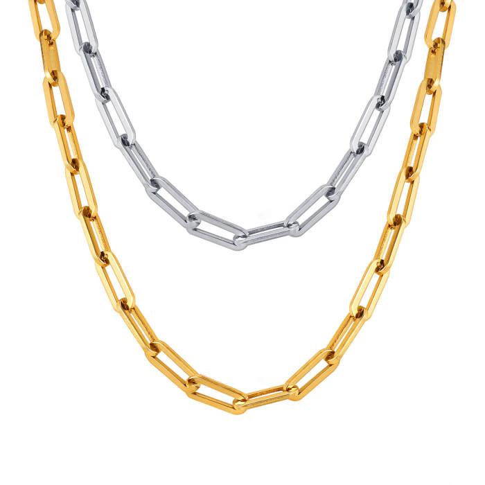 Wholesale Stainless Steel Chunky Paperclip Chain Necklace