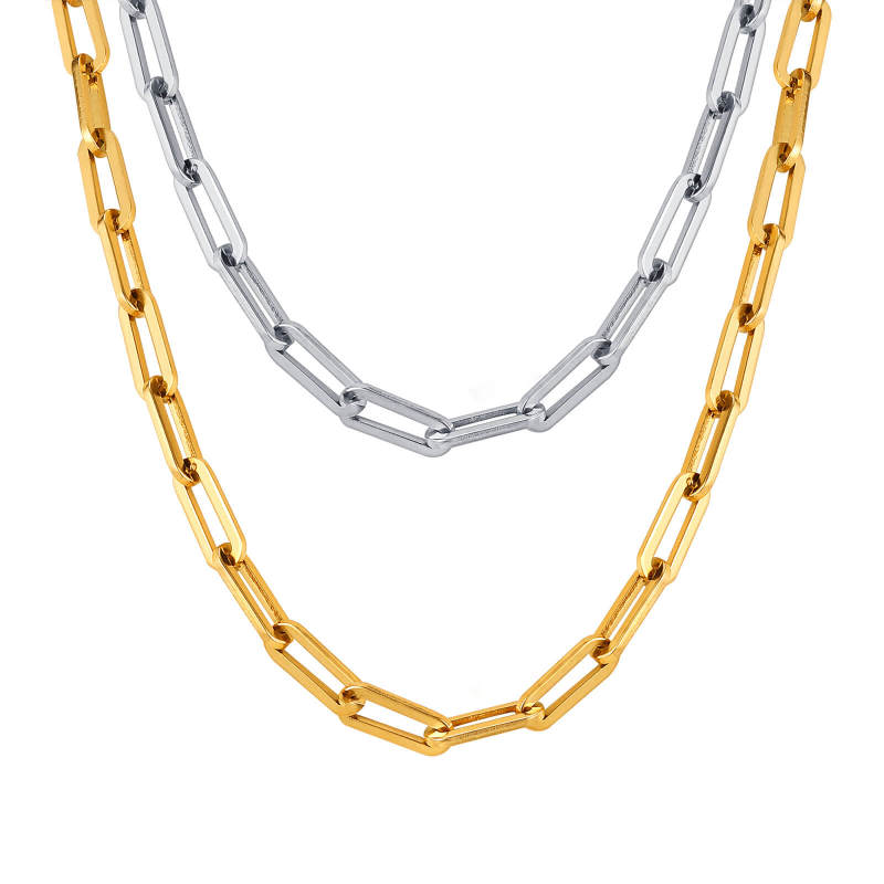 Wholesale Stainless Steel Chunky Paperclip Chain Necklace