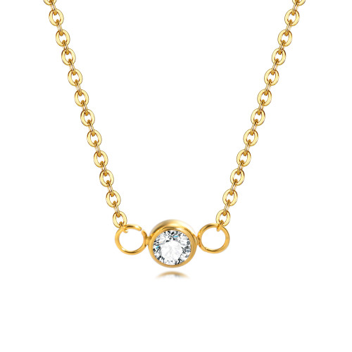 Wholesale Stainless Steel Dazzling CZ Necklace