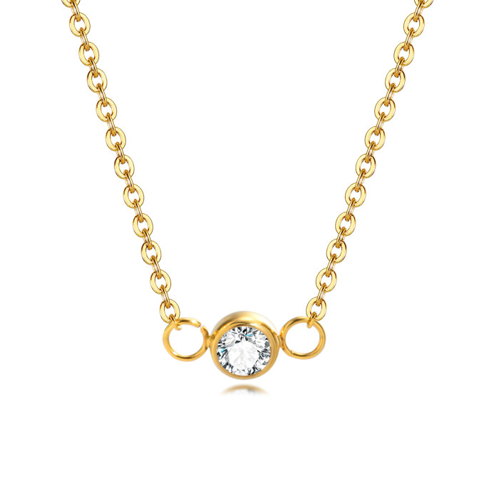 Wholesale Stainless Steel Dazzling CZ Necklace