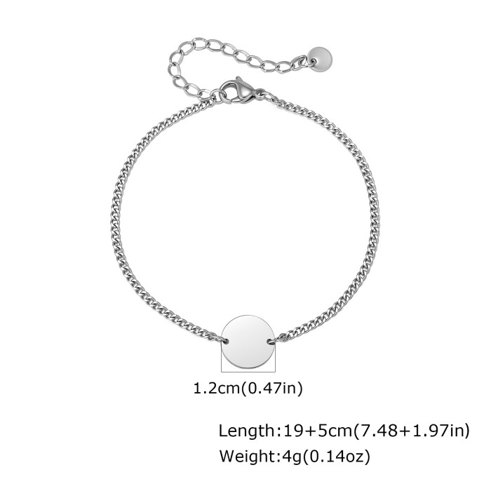 Wholesale Stainless Steel Blank Disc Bracelet for Engraving