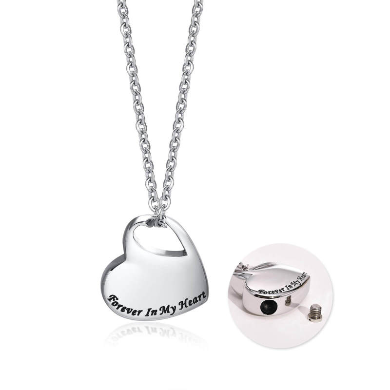 Wholesale Stainless Steel Sideways Heart Cremation Pendant