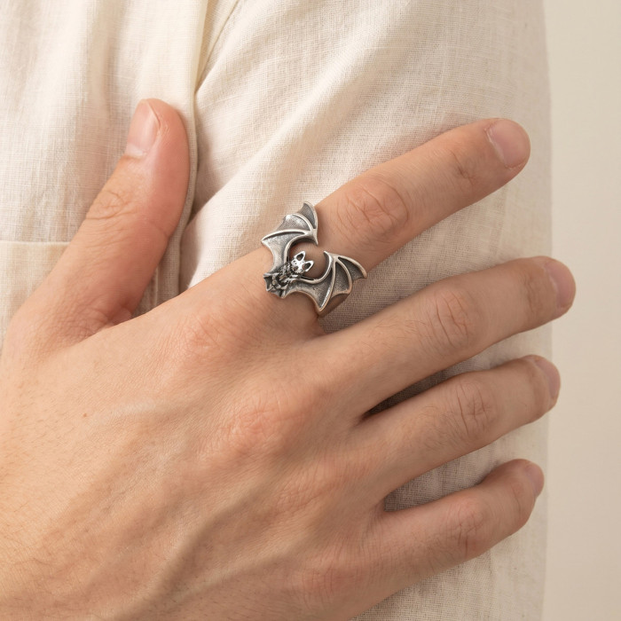 Wholesale Stainless Steel Gothic Bat Ring